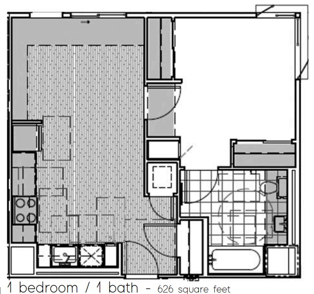 One Bedroom 305 floor plan